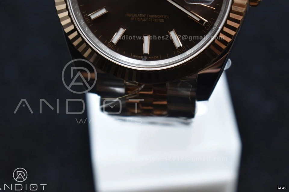 DateJust on Brown VR3235 SS Jubilee Bracelet 126333 Steel Stick Best Dial RG Edition 41 Clean 904L 1:1 0304